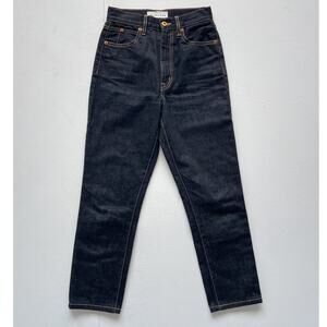 SLVRLAKE Beatnik High-Rise Slim Ankle Jeans Dark Wash Raw Indigo Size 25 Minimal